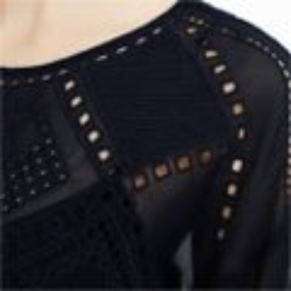 Club Monaco Navy Naoise Embroidered Dress - Picture 2 of 4